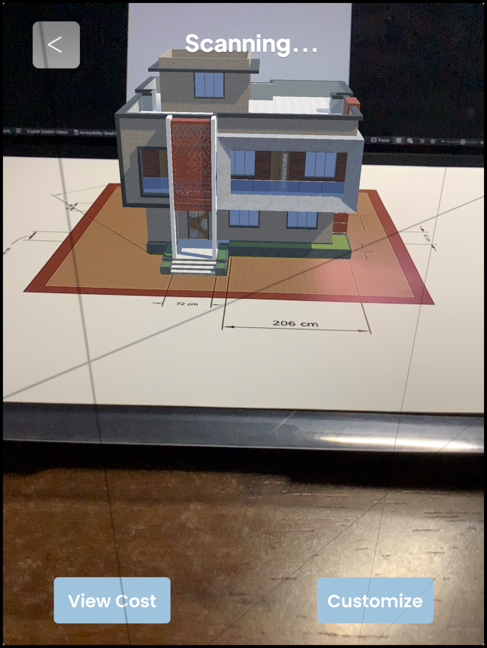 Homewise Vision AR blueprint scan