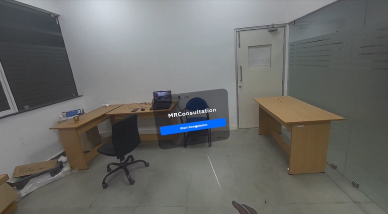 Consultation entry panel in the patient's room