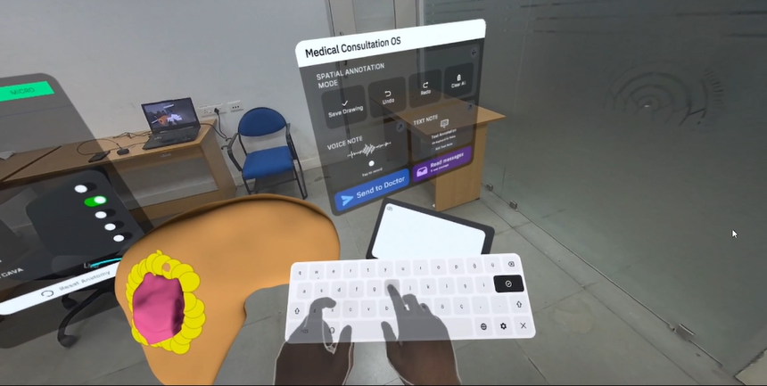 Spatially typing text annotations onto 3D organ model
